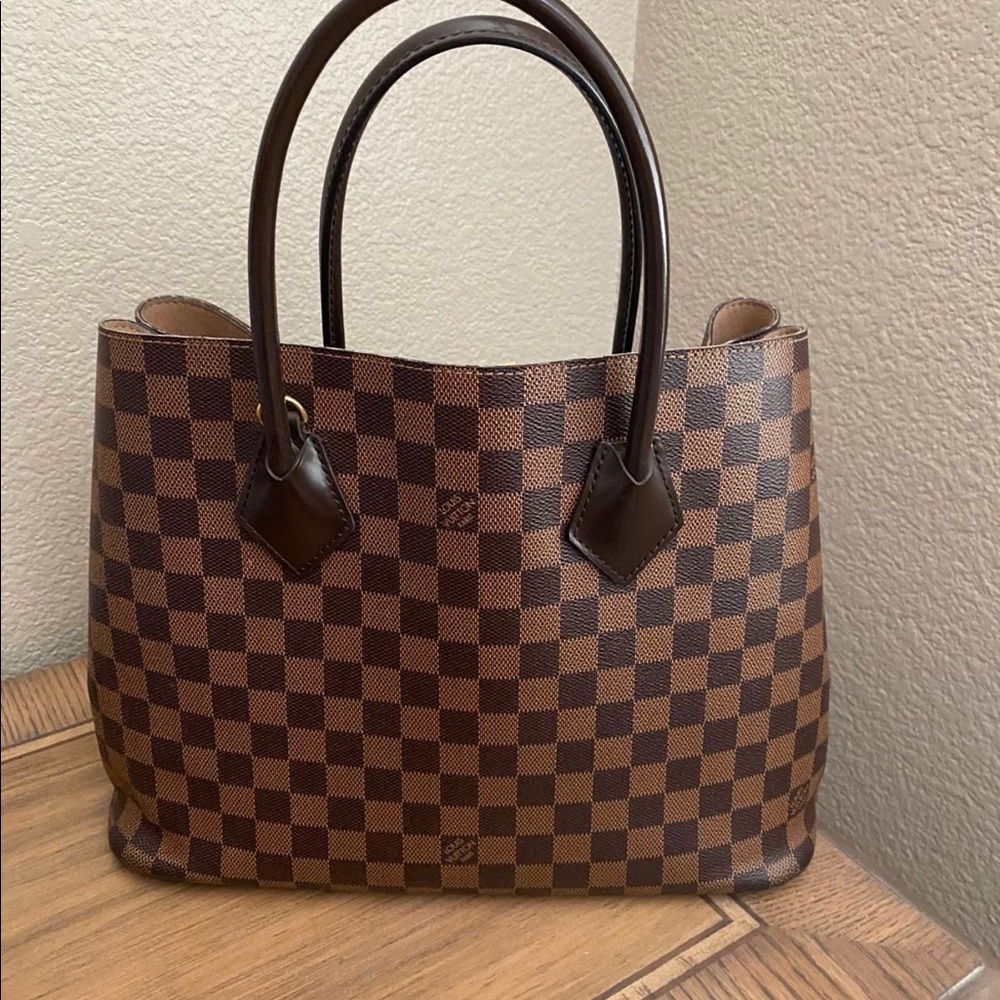 Kensington Brown Damier Ebene Canvas Satchel